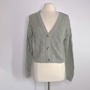 NWT Sincerely Jules light green cropped cardigan sweater size small